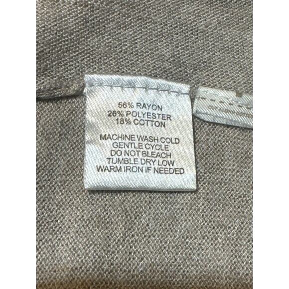 Loft Open Front Knit Cardgian Short Sleeve Pockets Beige Cotton Blend Size XL - Picture 6 of 6